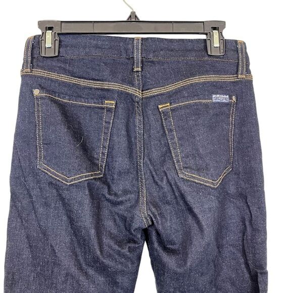 7 SEVEN FOR ALL MANKIND Dark Wash Raw Hem Slim Straight Zip Fly Stretch Jeans 26 - Picture 5 of 16